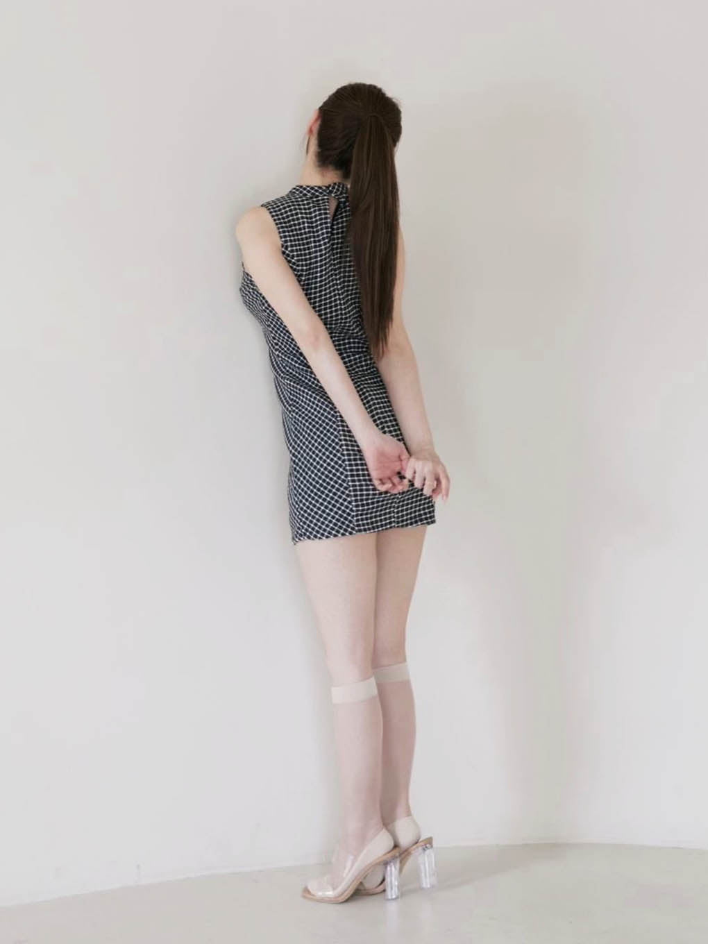 Natalie check mini dress