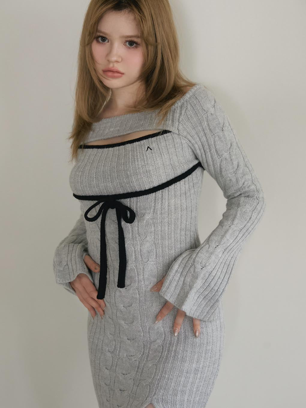 Joan ribbon knit dress