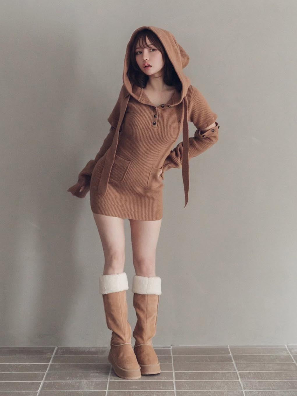 Alma button mini dress