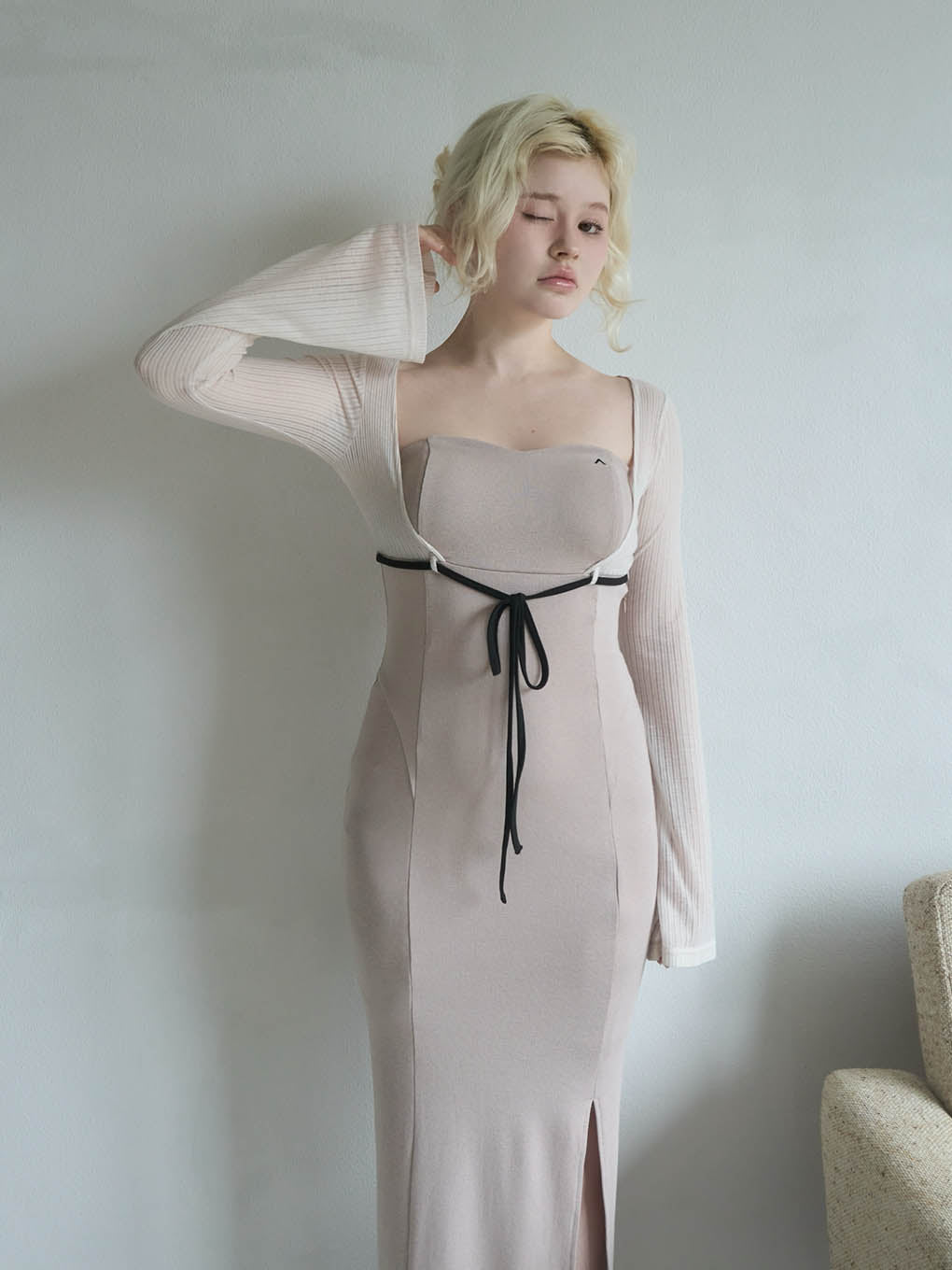 Lona ribbon long dress