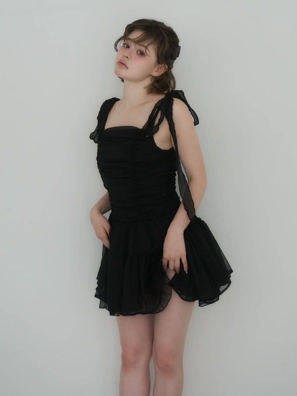 Jury chiffon mini dress