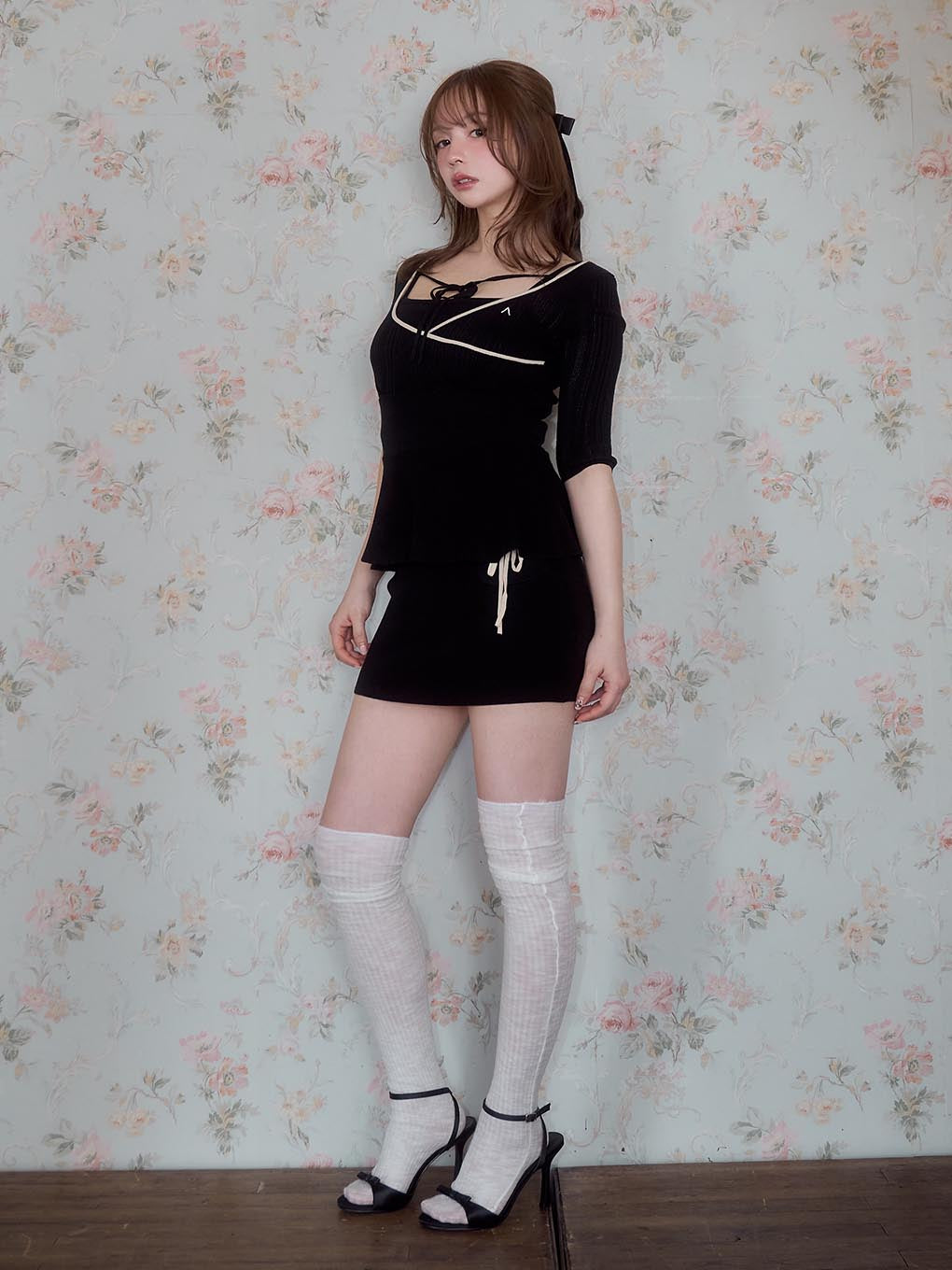 Peplum crochet knit set up