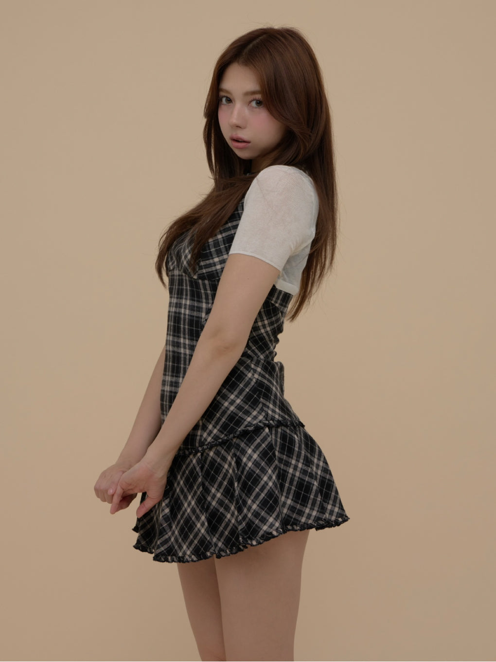 Lulu check set mini dress