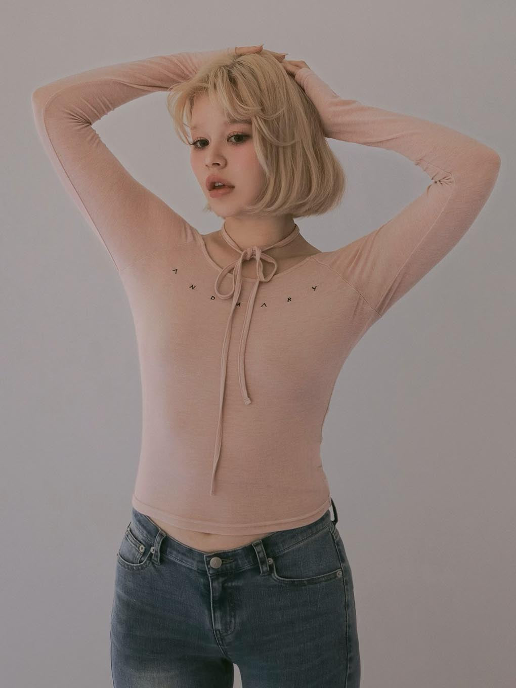 Mary sheer logo tops