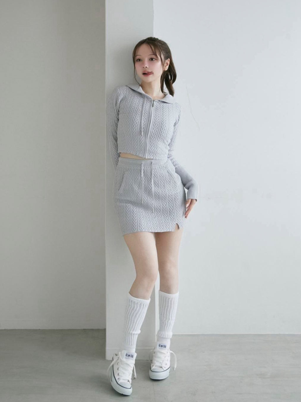 Heart cable knit set up