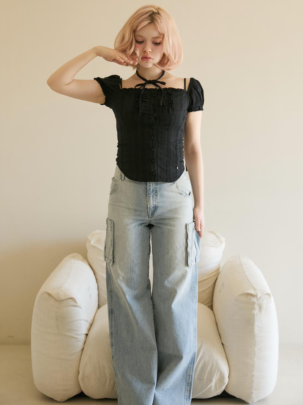 Kitty frill blouse