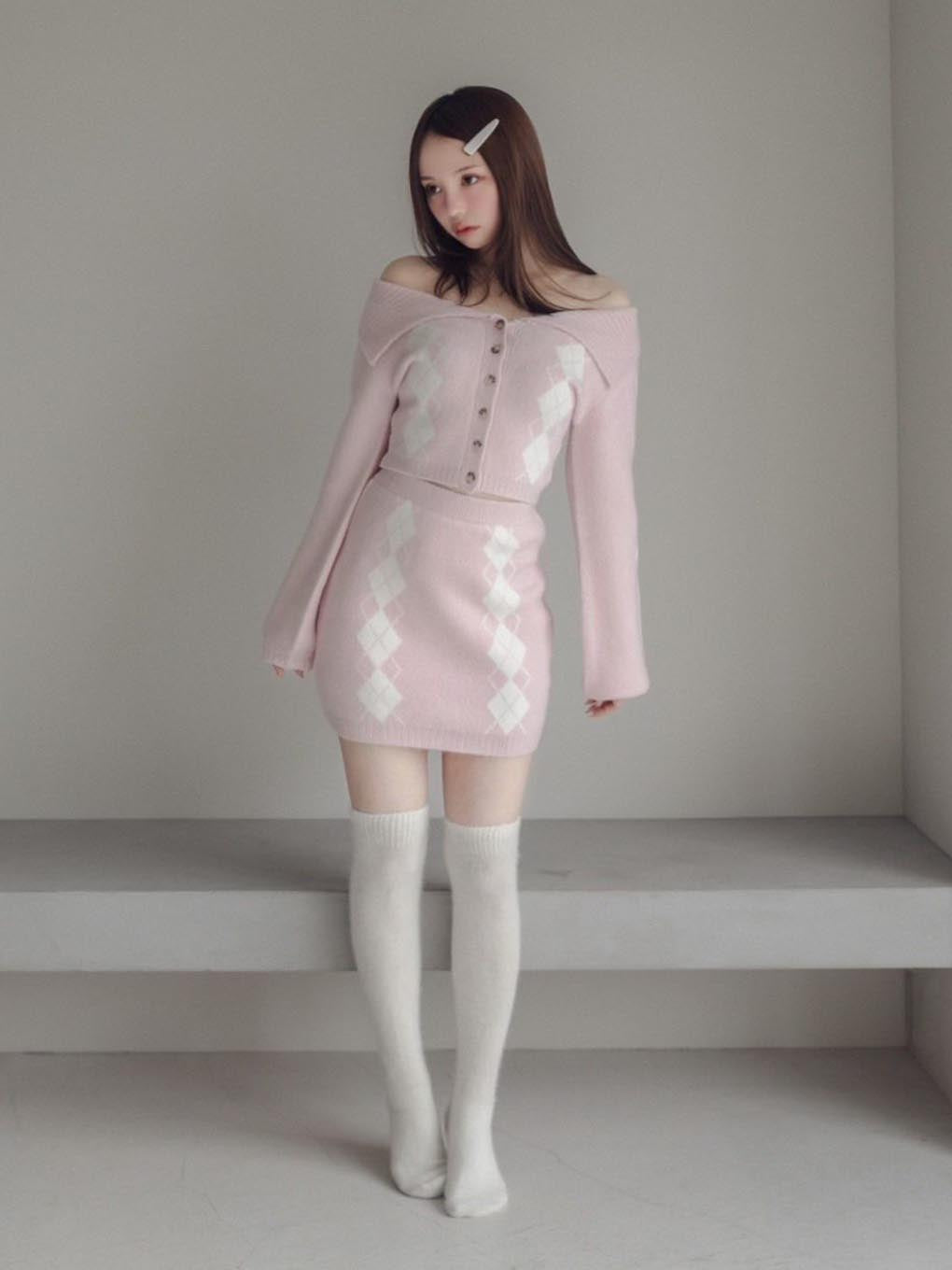 Dona argyle knit set up