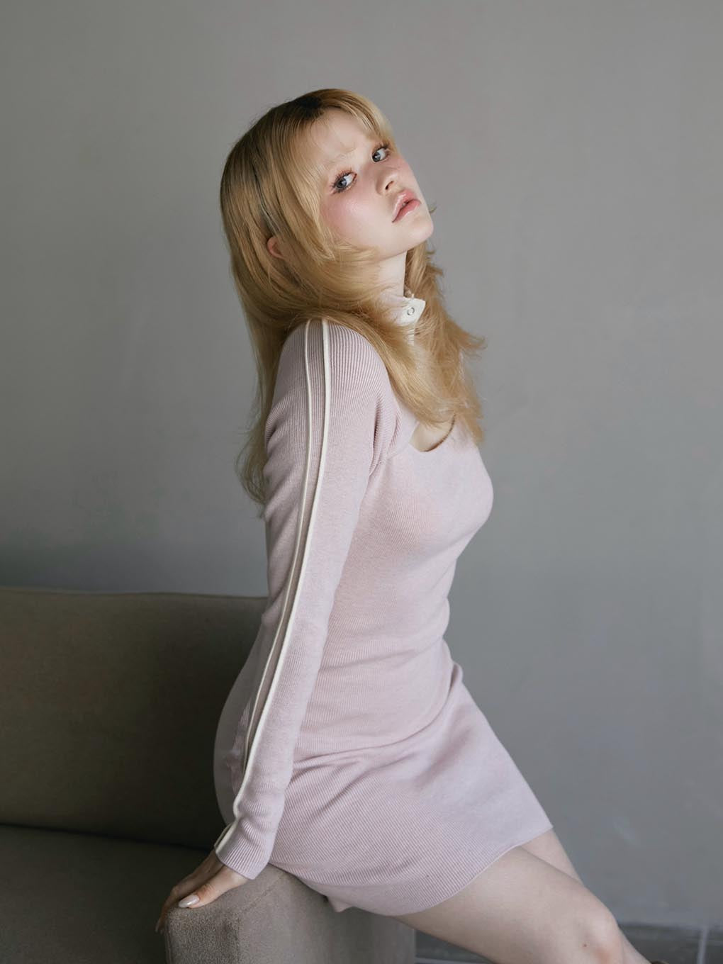 Ava line knit mini dress
