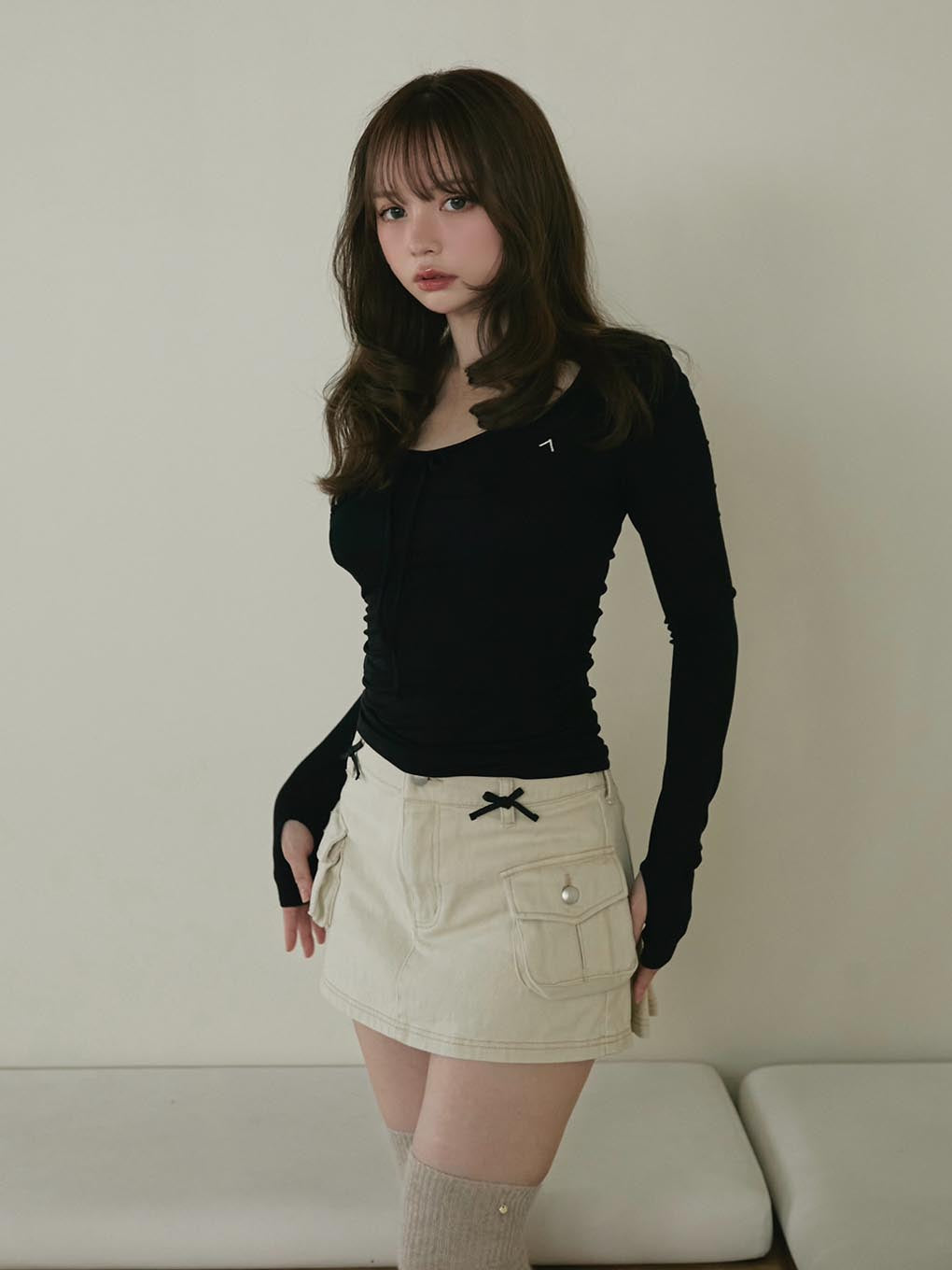 Baby ribbon mini skirt