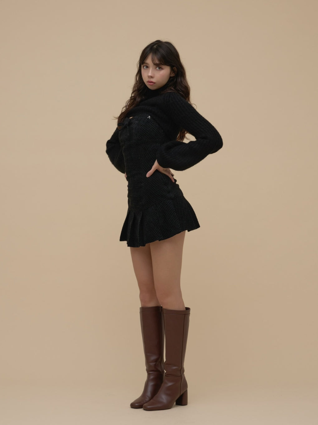 Twiggy tweed mini dress