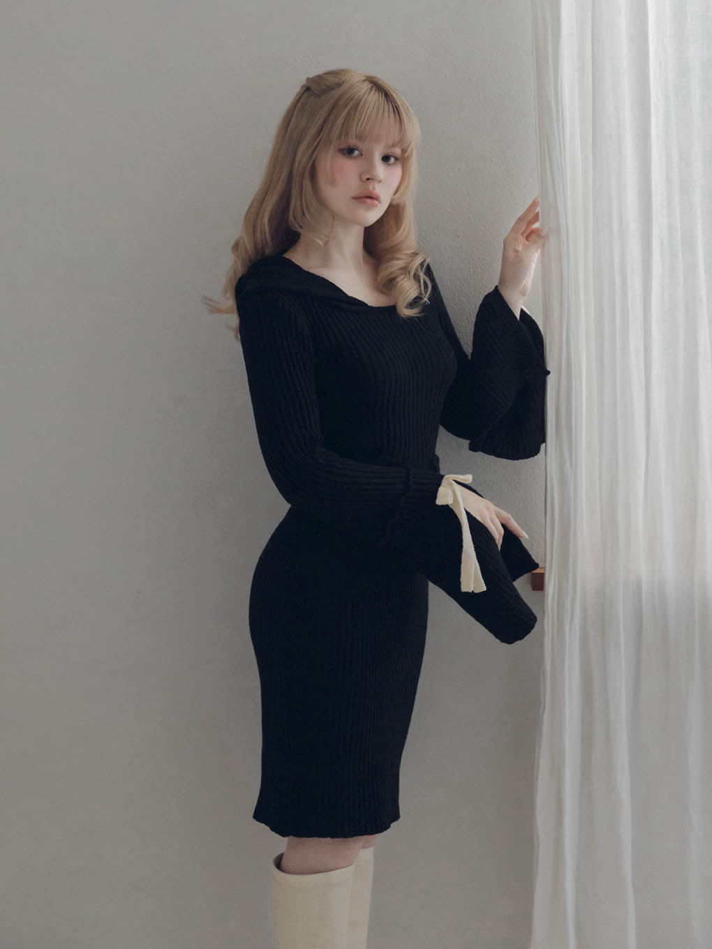 Ashley ribbon knit dress