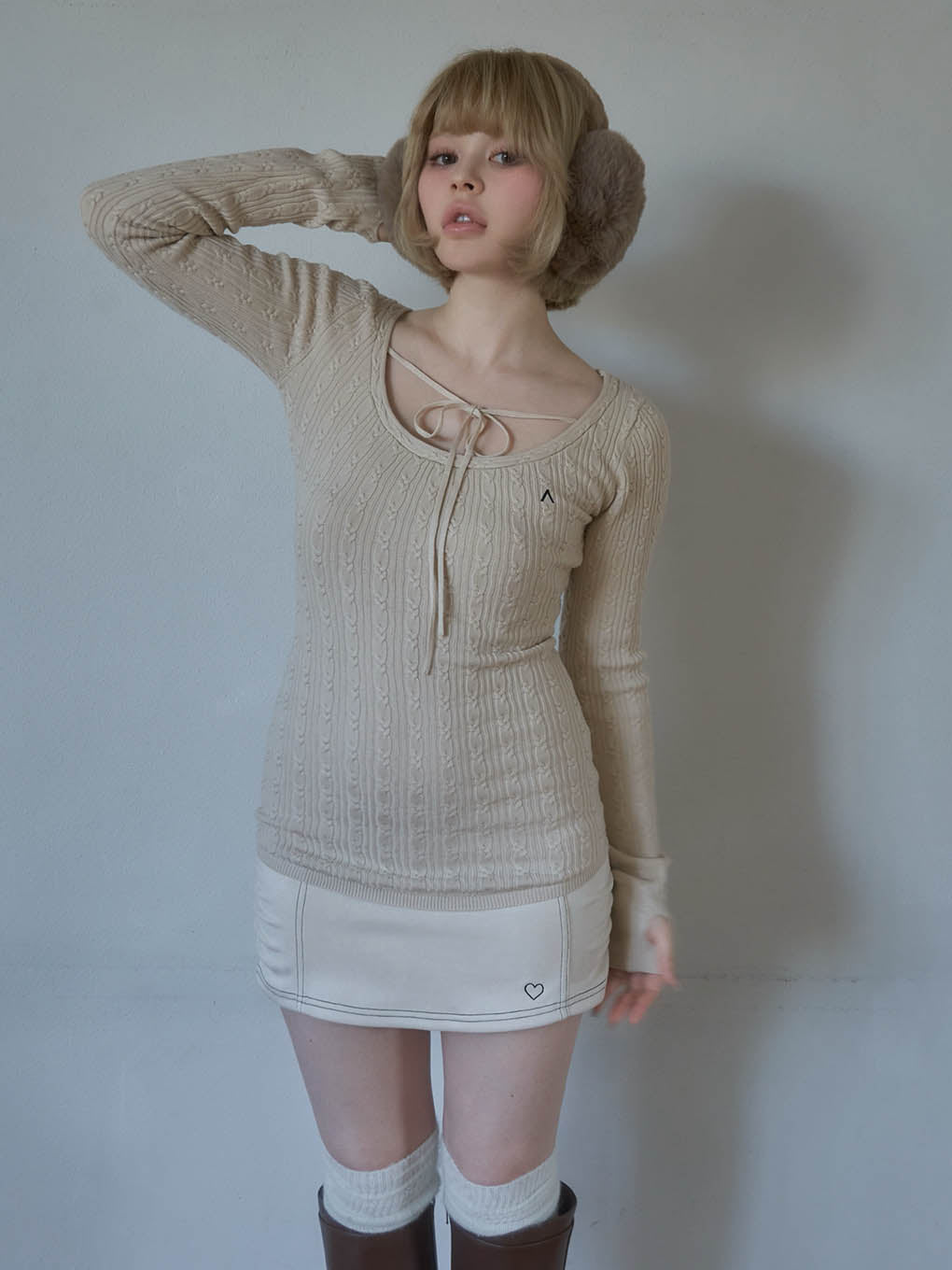 Regina cable mini dress