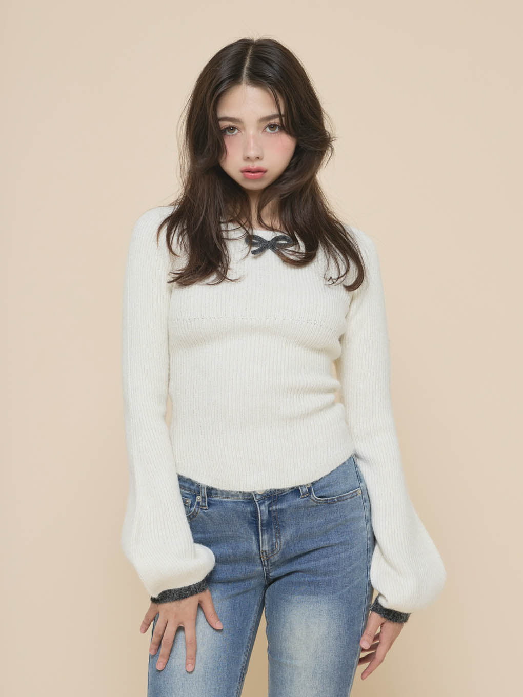 Baby ribbon knit tops