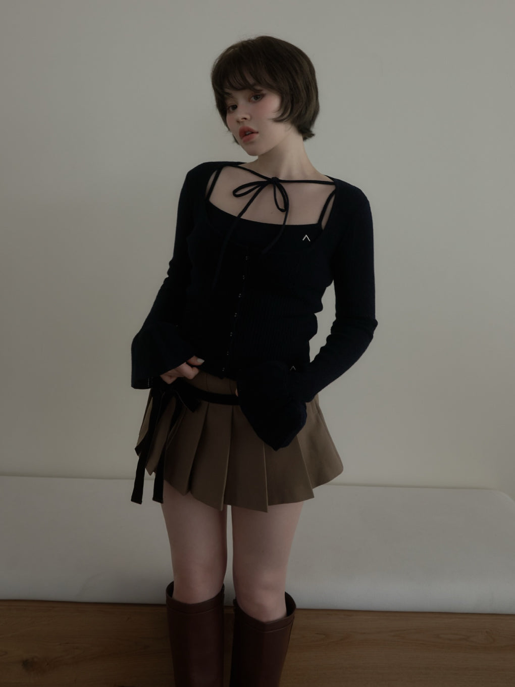 Valentine ribbon mini skirt