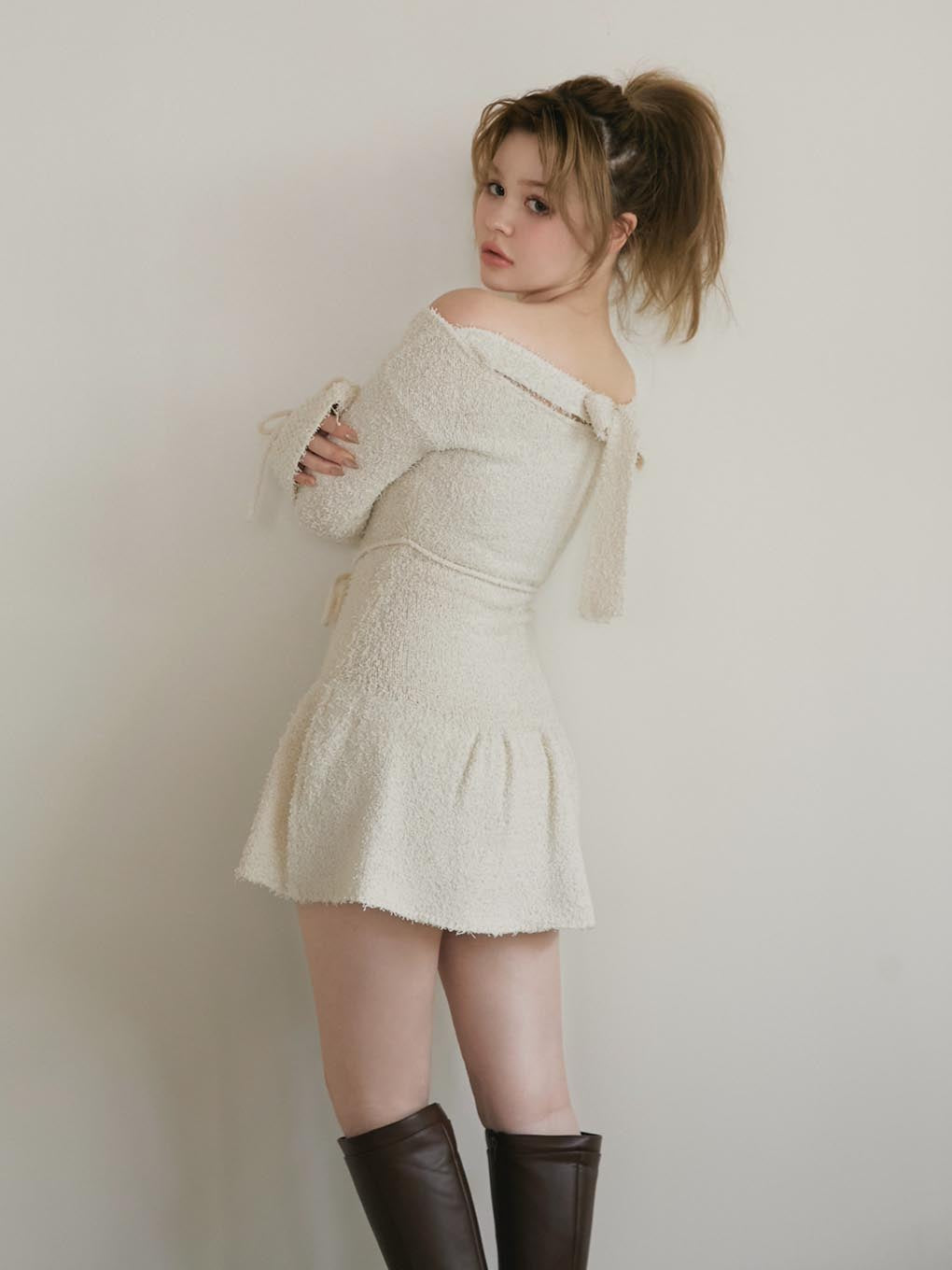 Sailor knit mini dress