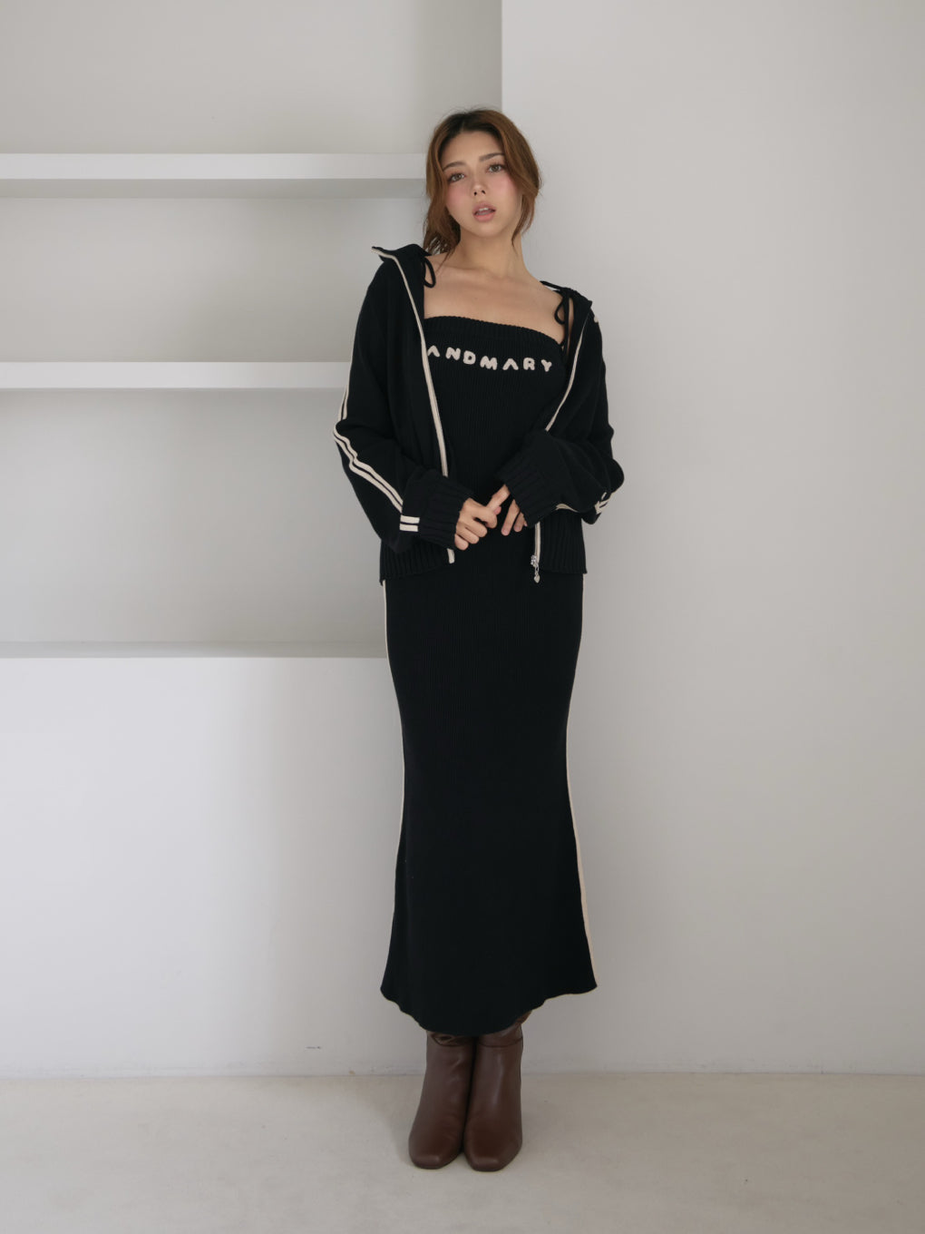 Zoe full zip set long dress