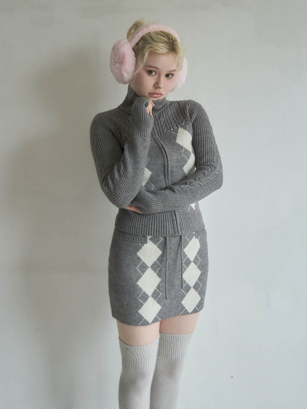 Argyle knit set up