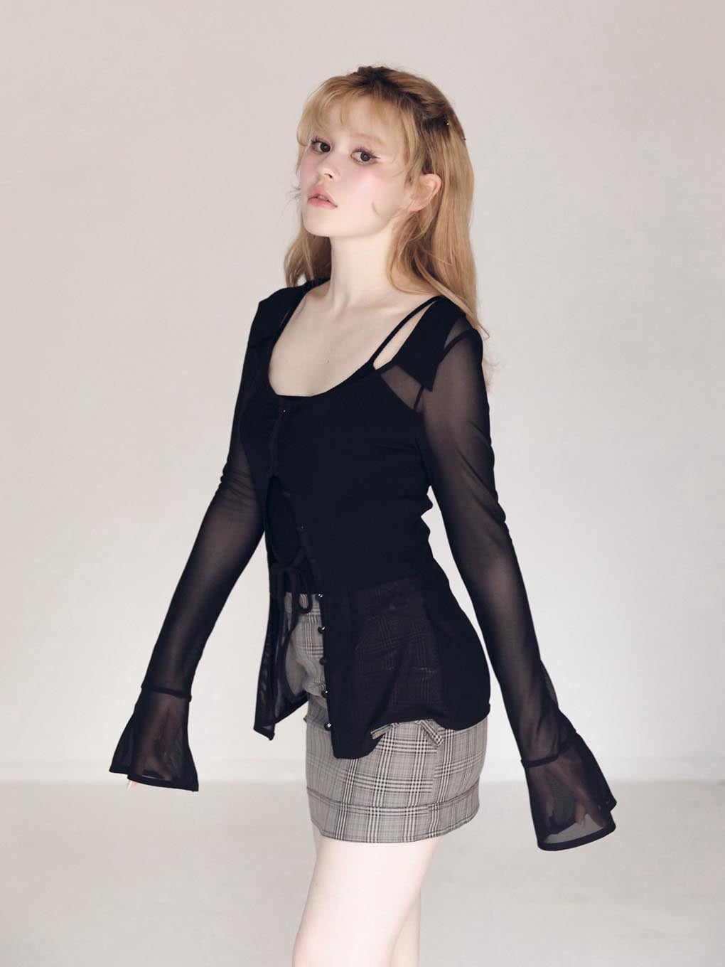 Jean tulle cardigan