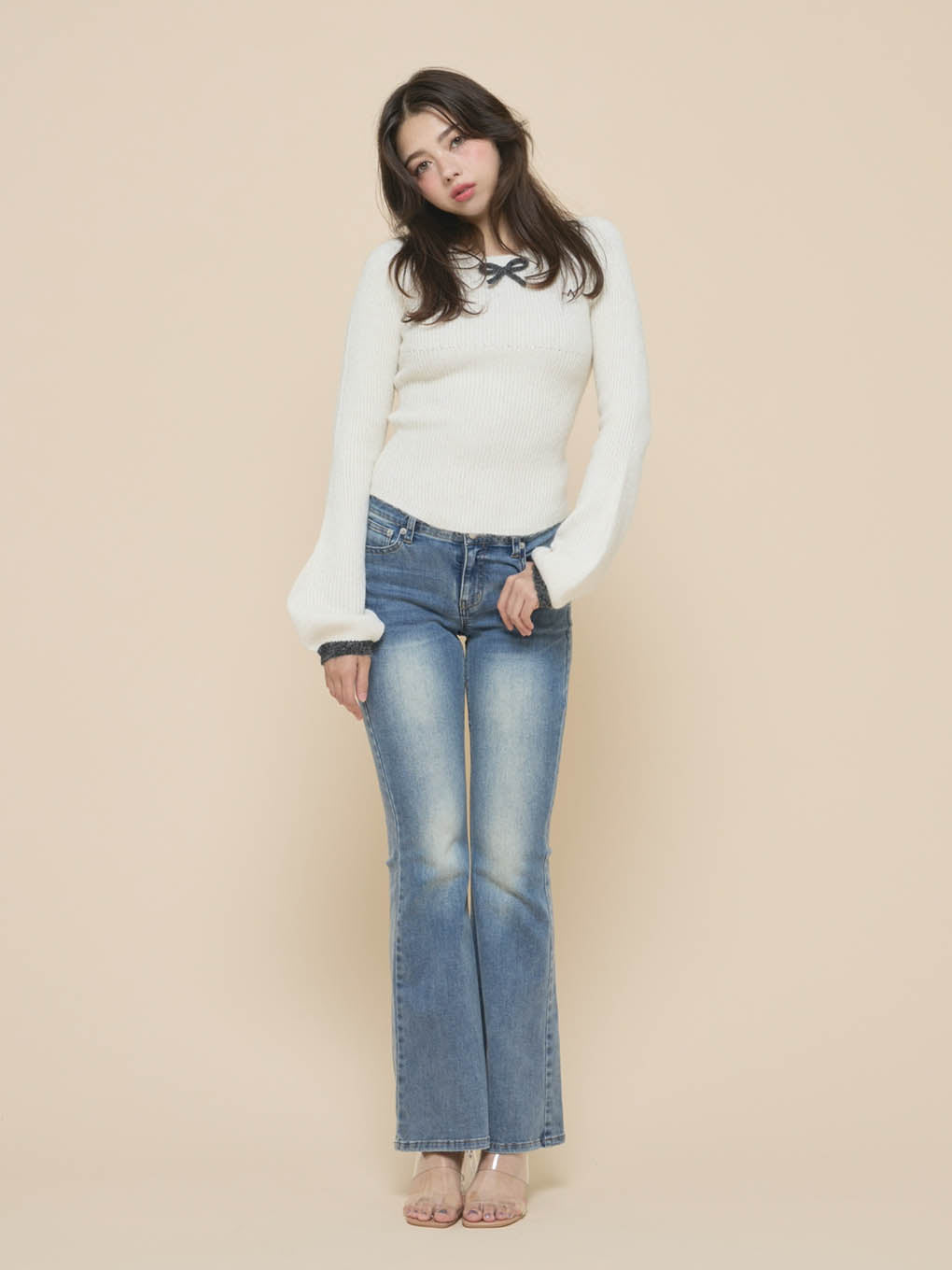 Baby ribbon knit tops