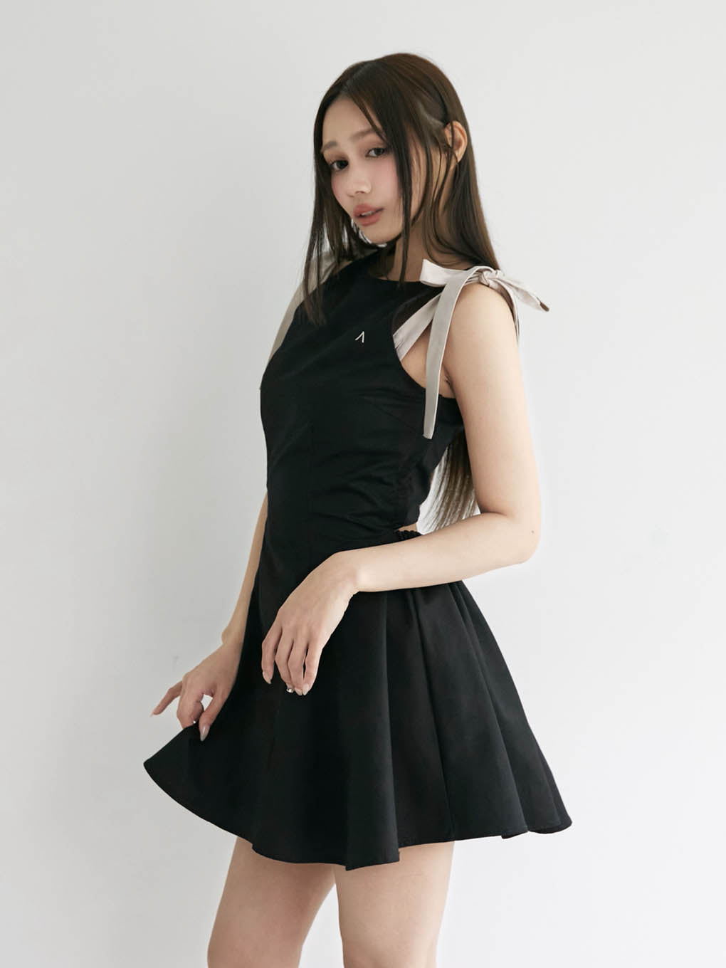 Jozy ribbon flare mini dress