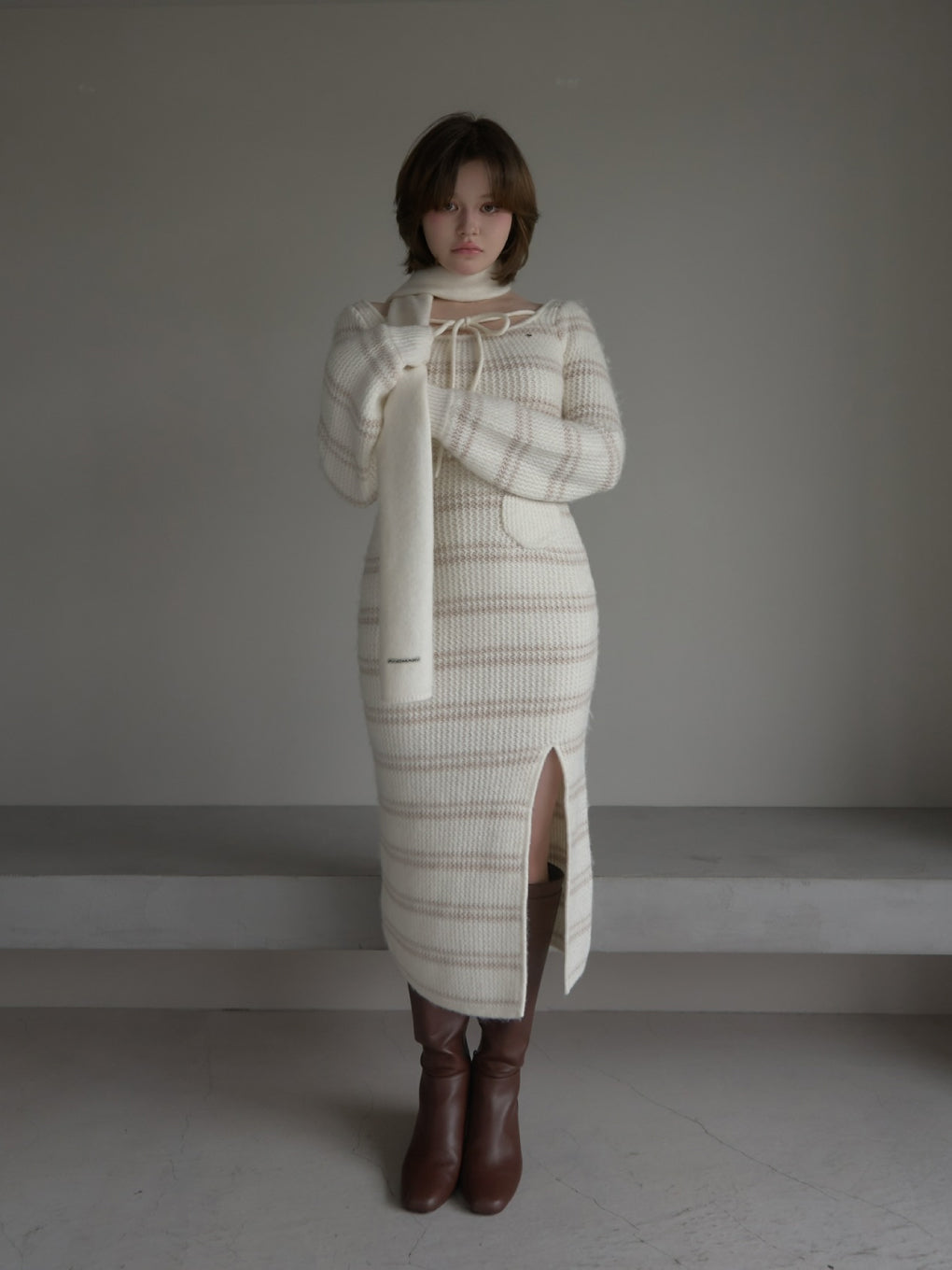 Stacy border long dress
