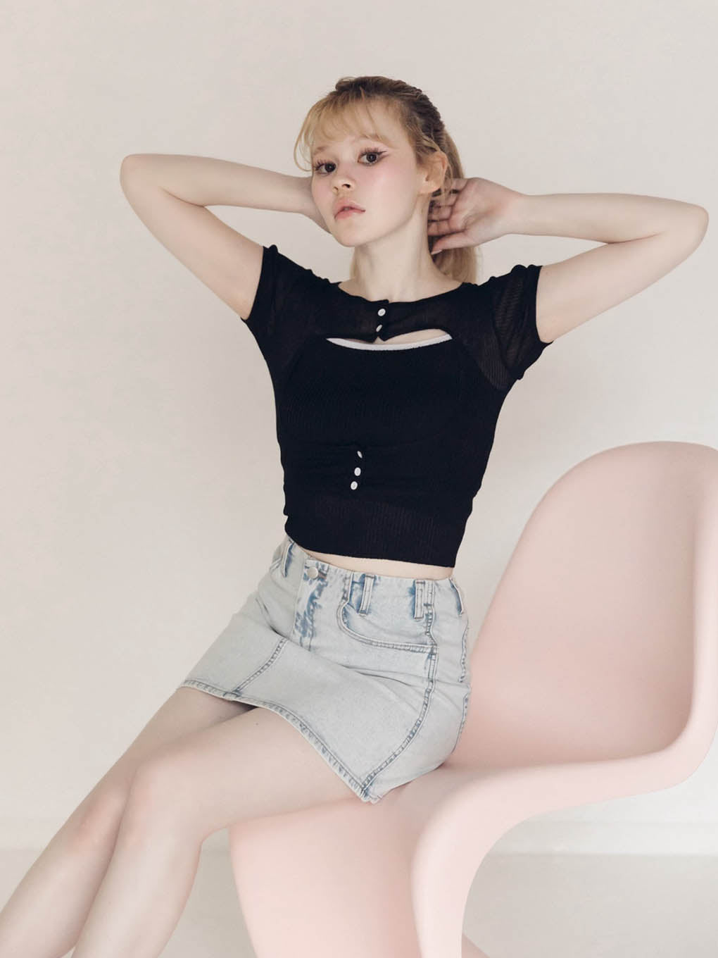 Elf button knit tops