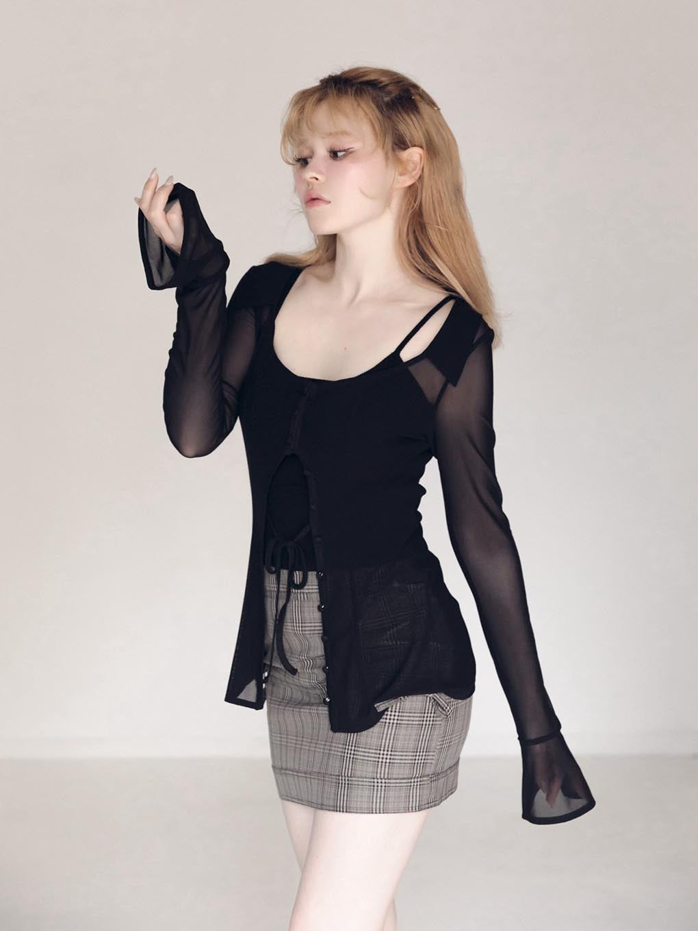 Jean tulle cardigan