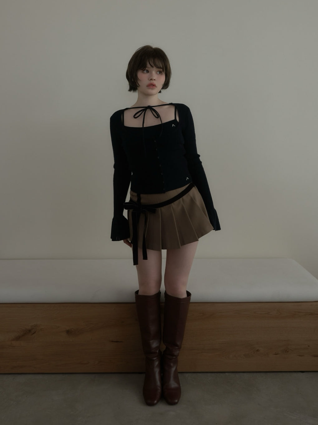 Valentine ribbon mini skirt