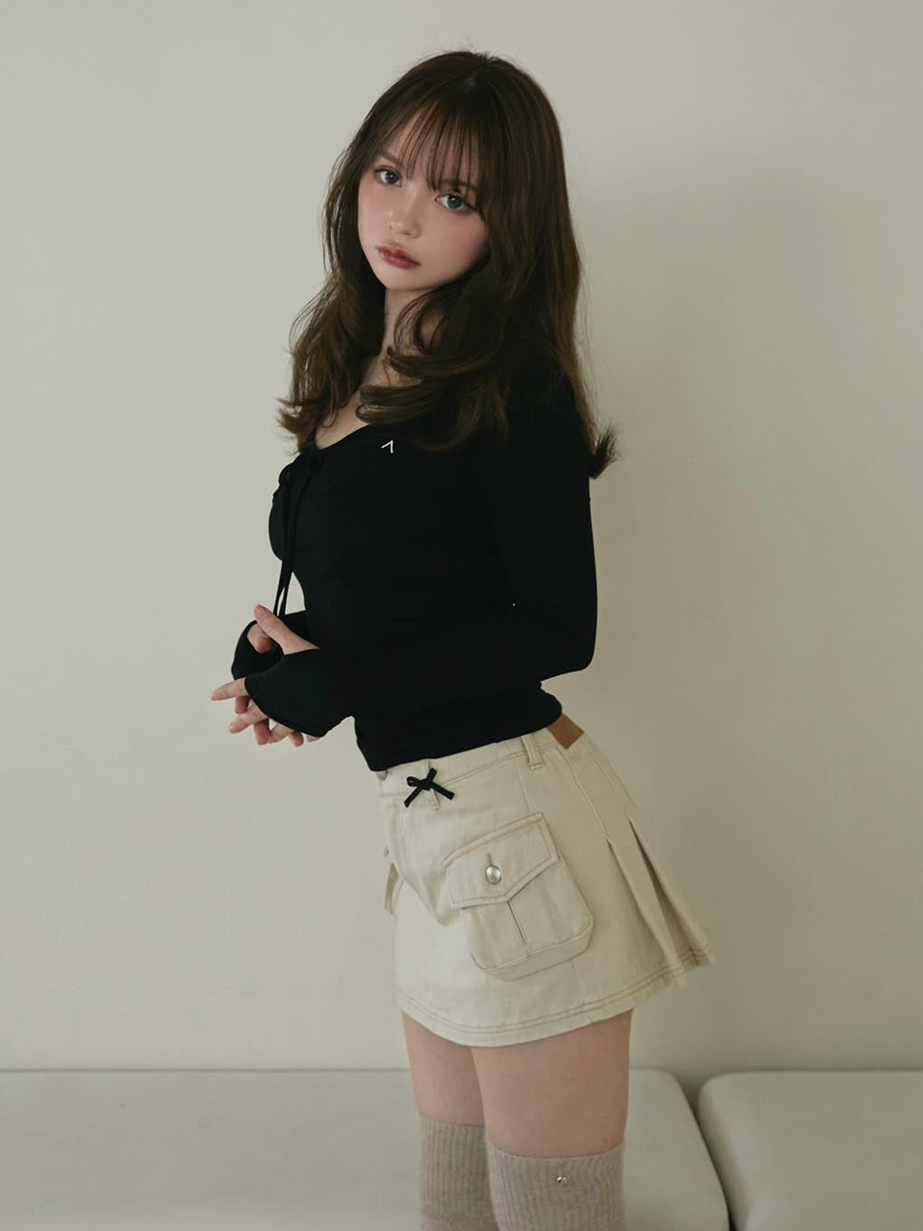 Baby ribbon mini skirt