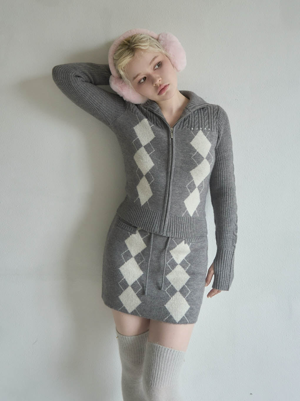 Argyle knit set up