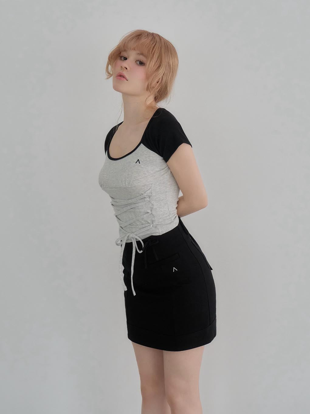 Lara ribbon mini skirt