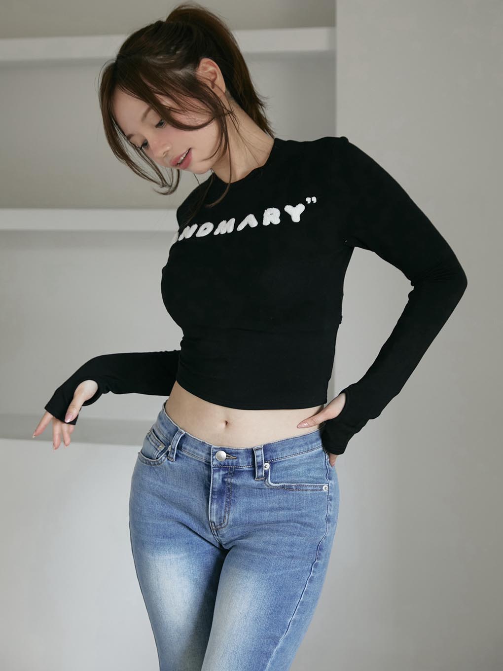 Heart hip flare denim