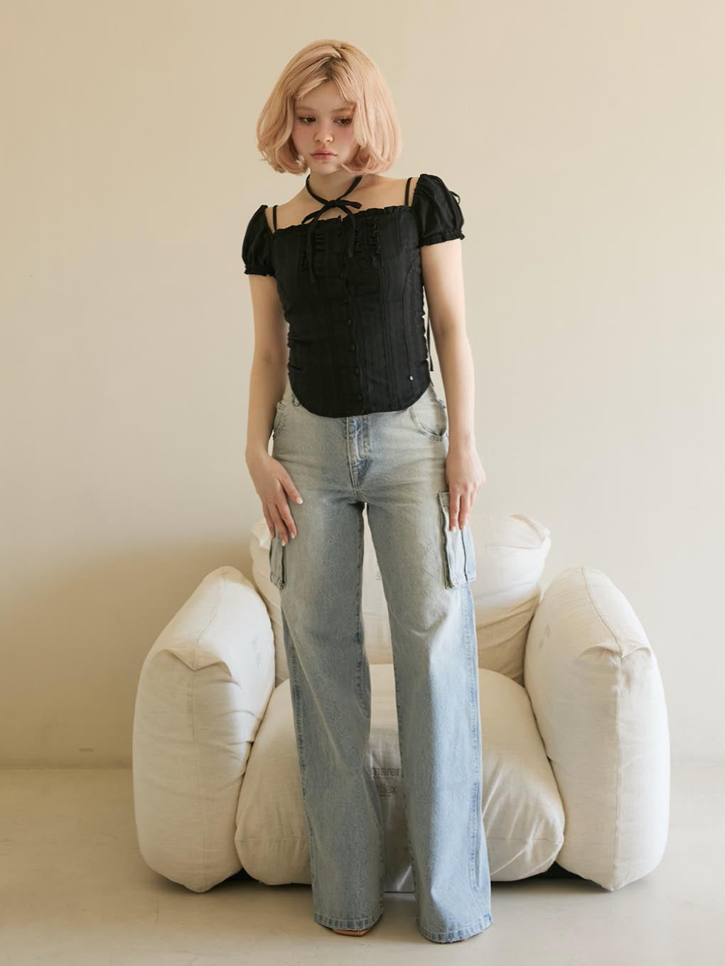 Kitty frill blouse