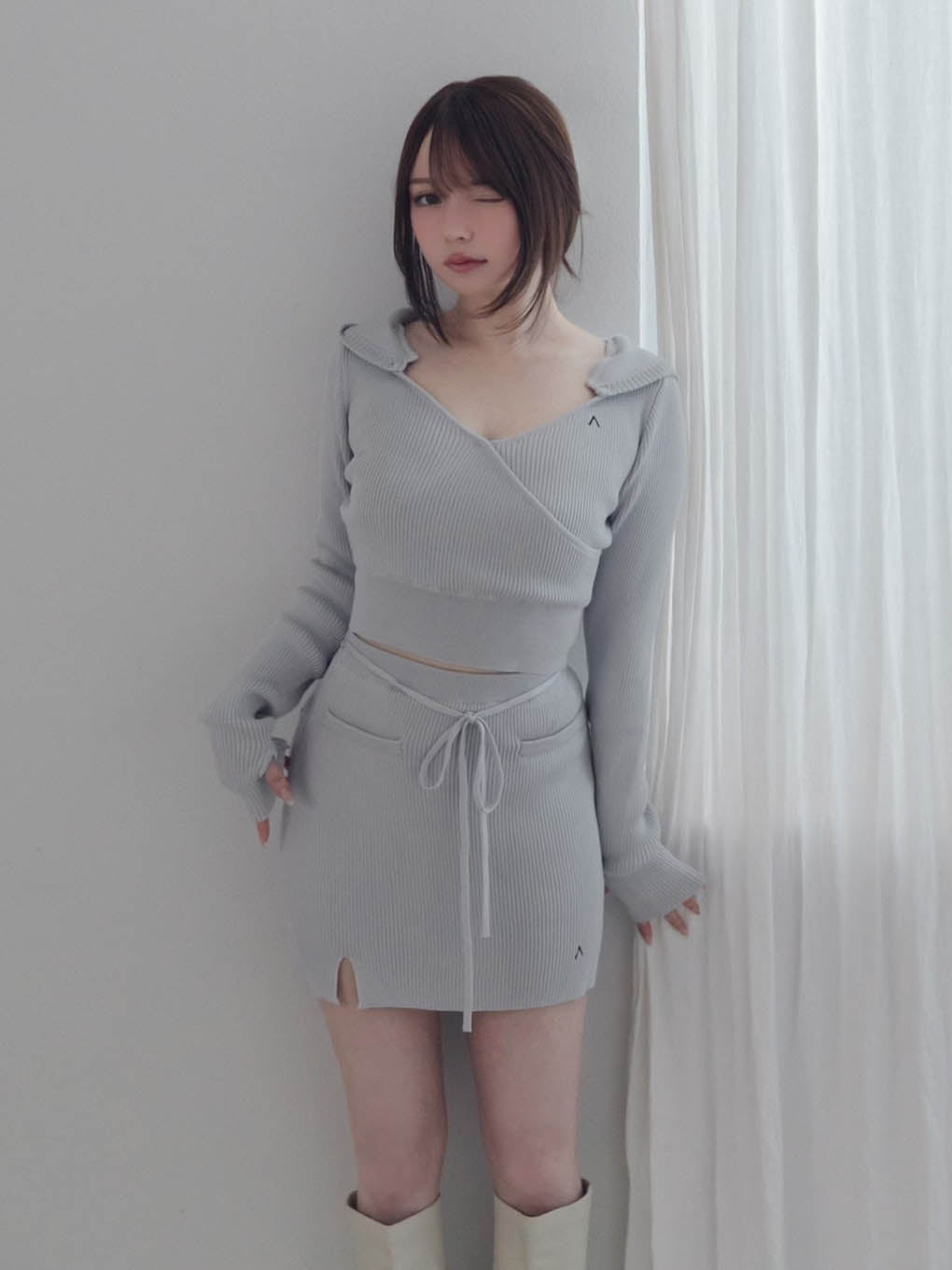 Lilly silk knit skirt