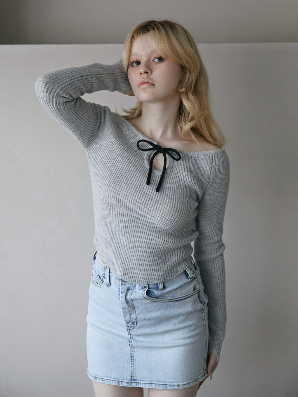 Heart hip denim skirt