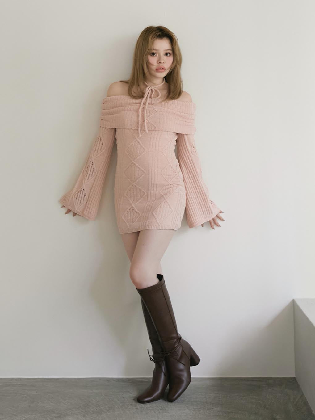 Cameron cable knit mini dress