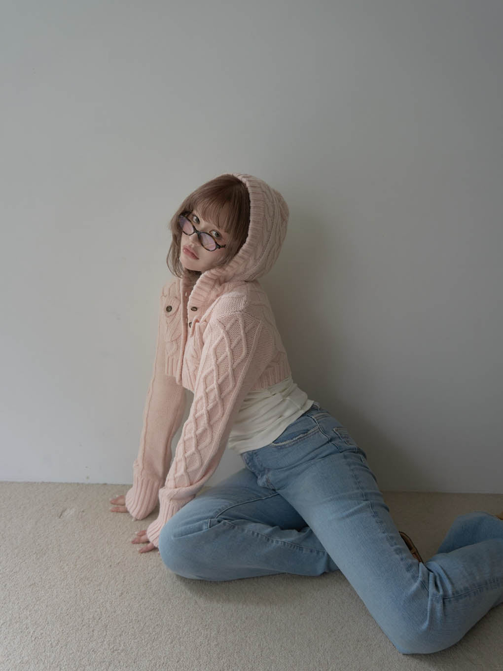 Mary logo cable knit set