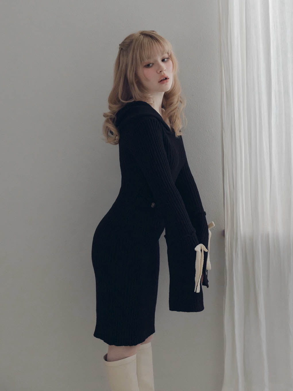 Ashley ribbon knit dress