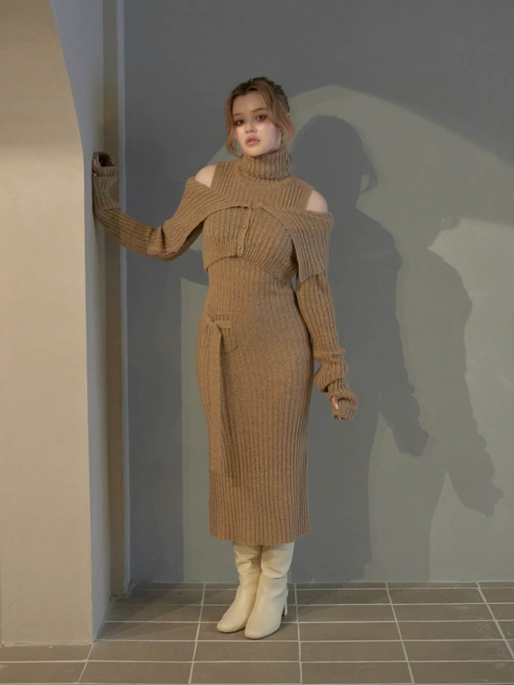 Cameo knit set cardigan