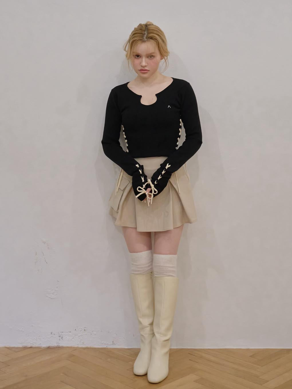 Millie ribbon knit tops
