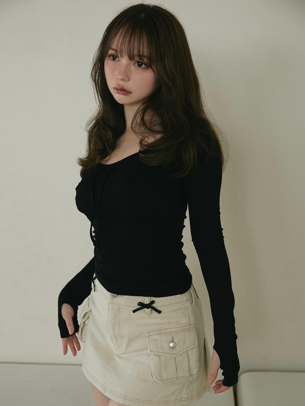 Baby ribbon mini skirt