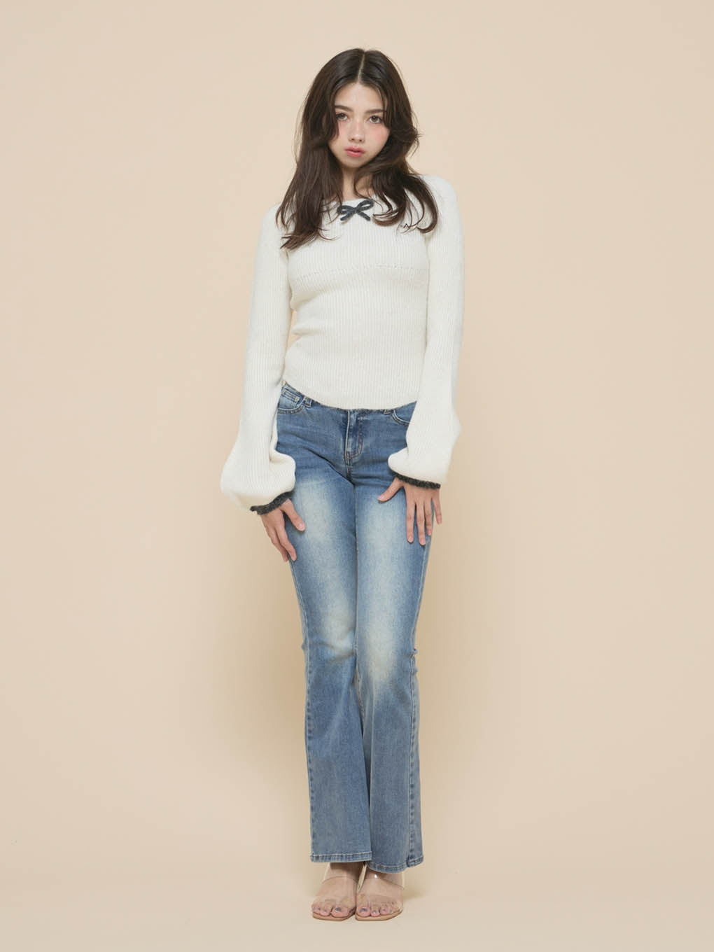 Baby ribbon knit tops