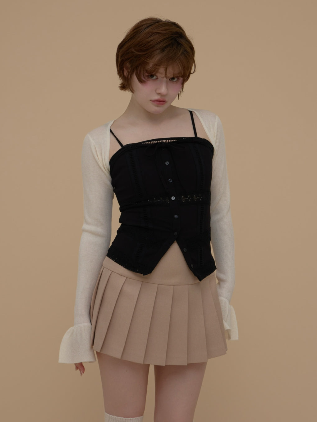Kiki lace cardigan set tops