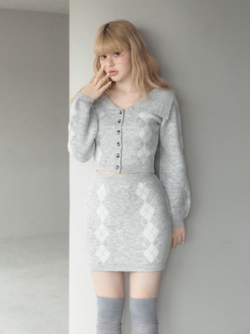 Dona argyle knit set up