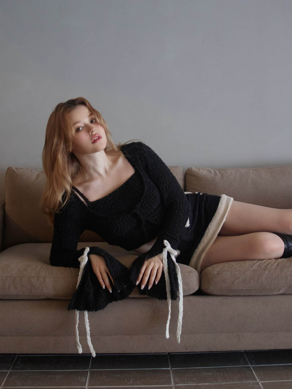 Lotta ribbon set cardigan