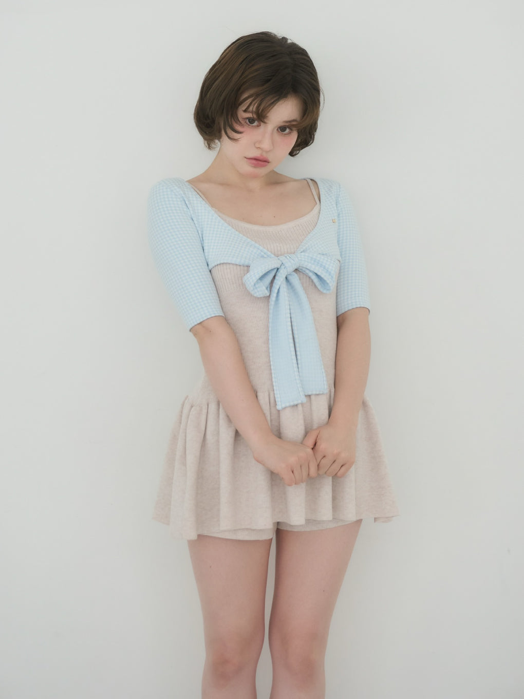 Risa gingham check set dress