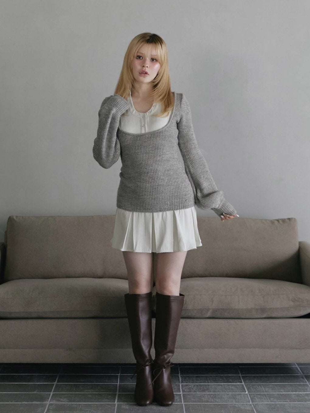 Demi layered mini dress