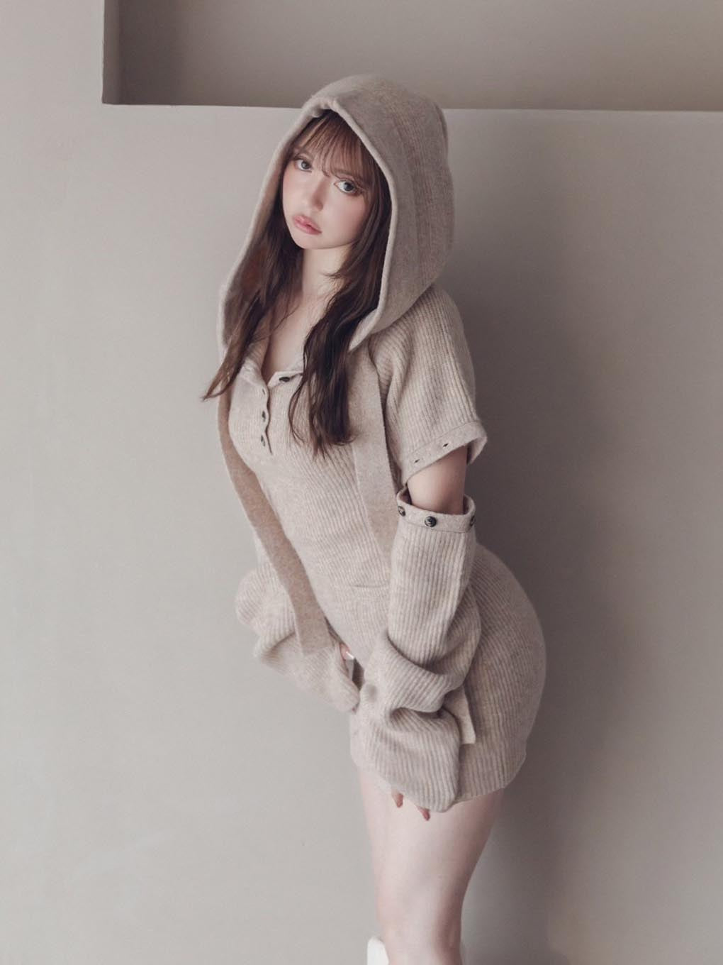 Alma button mini dress