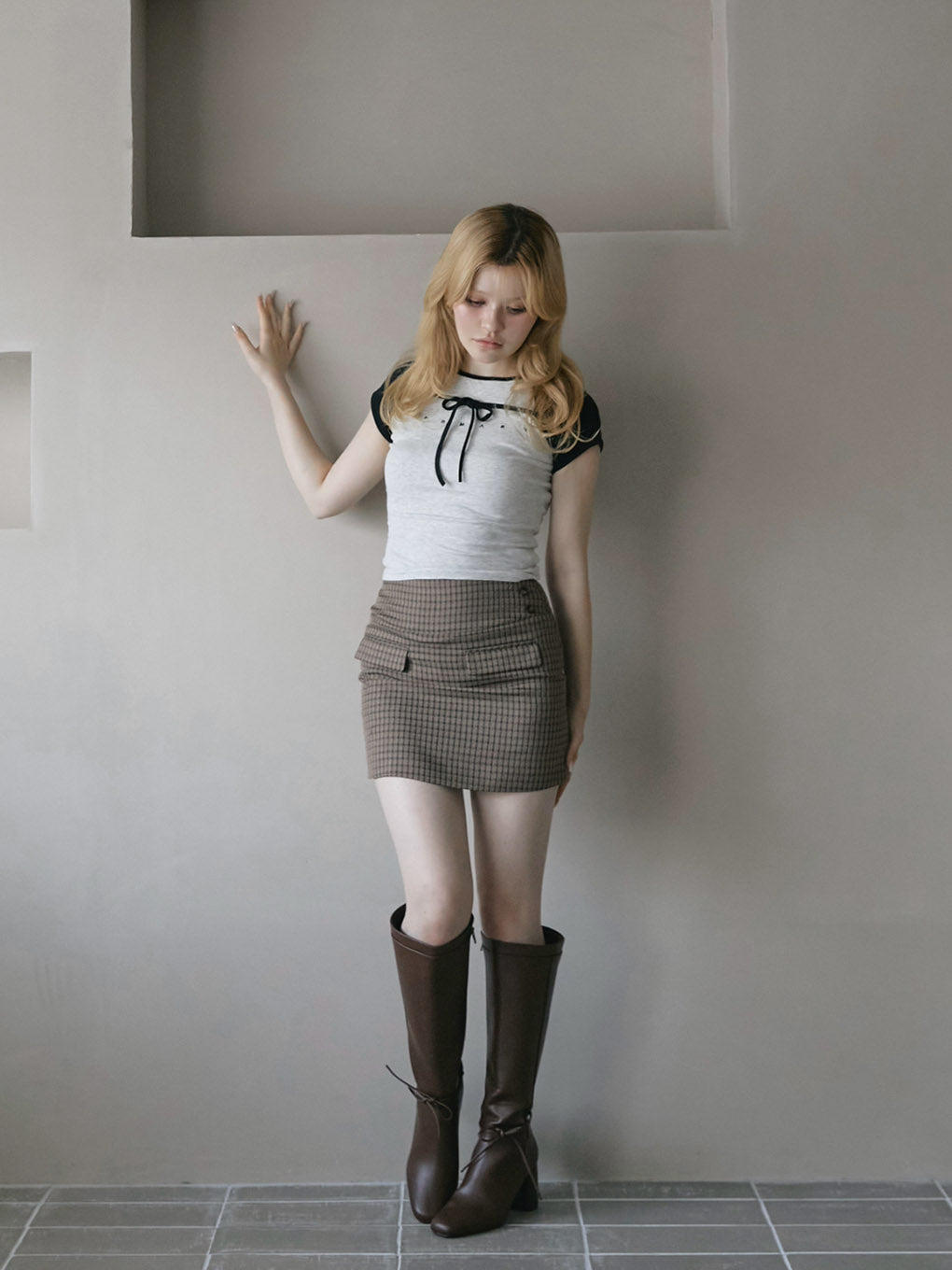 Elina ribbon long boots