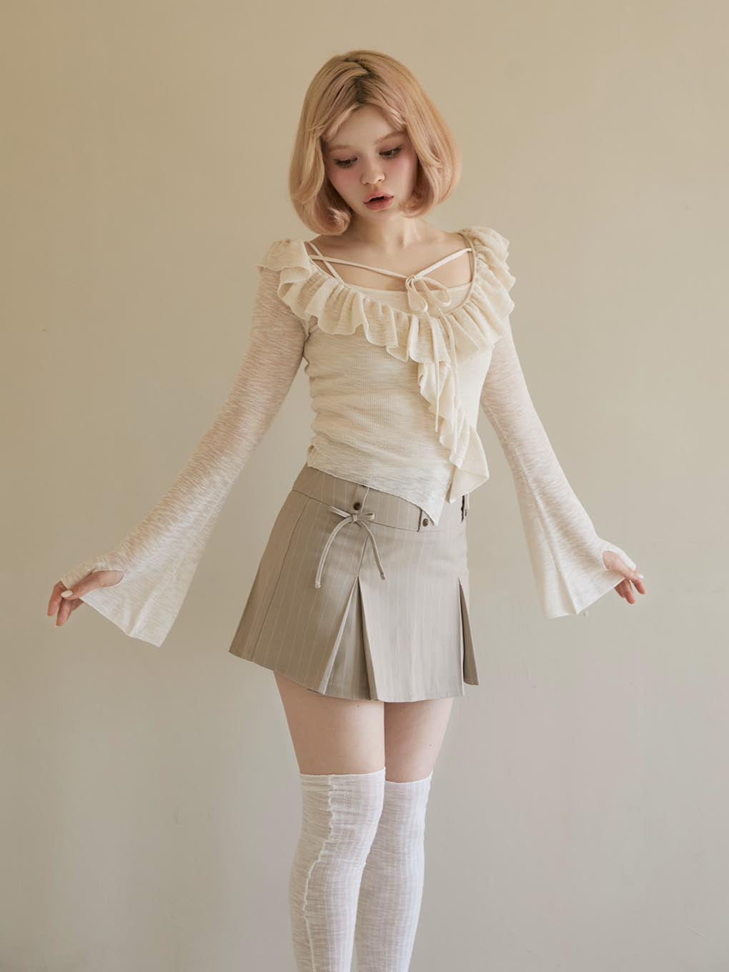 Bibi pleats mini skirt